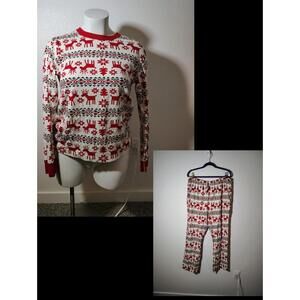 NWT  Christmas Hanna Andersson Women's Organic Cotton Pajamas Nordic Reindeer